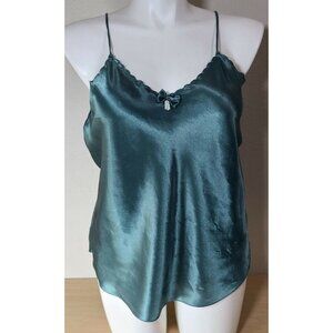 Vtg Hunkemoller Lingerie Womens Sleeveless Scalloped V Neck Camisole Top Satin L